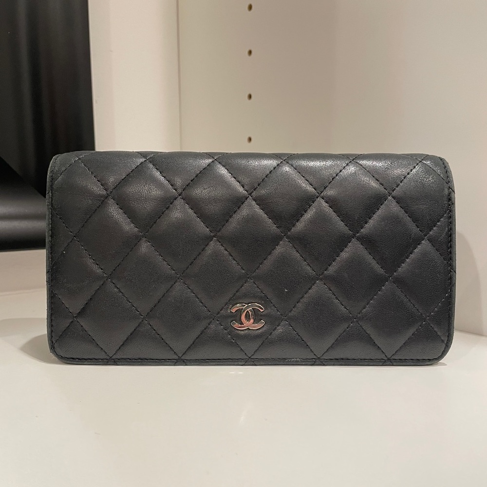 Authentic Chanel Black Bifold Wallet